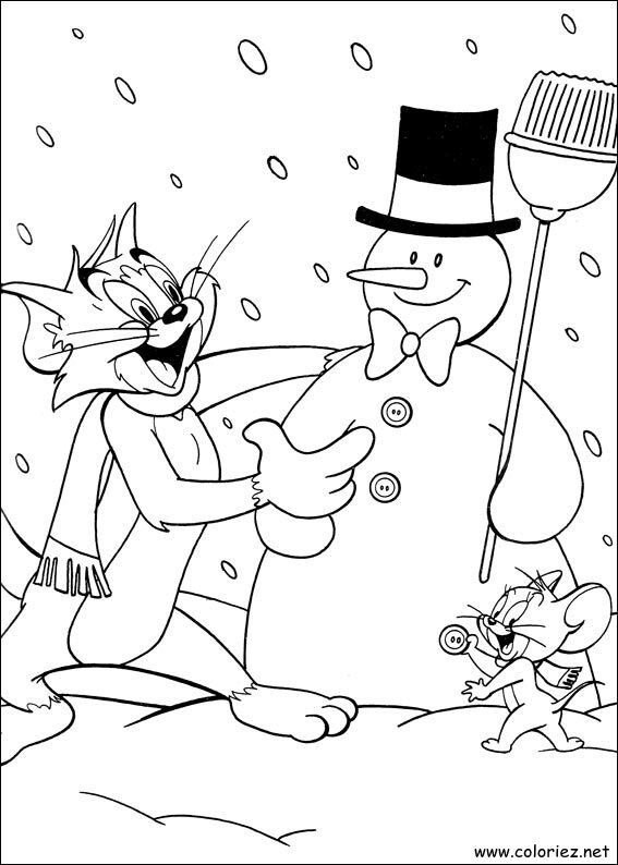 Coloriage de Tom et Jerry à imprimer