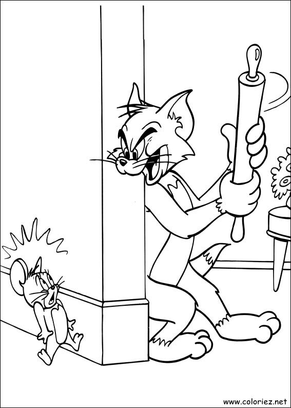 Coloriage de Tom et Jerry à imprimer