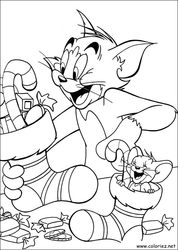 Coloriage de Tom et Jerry à imprimer