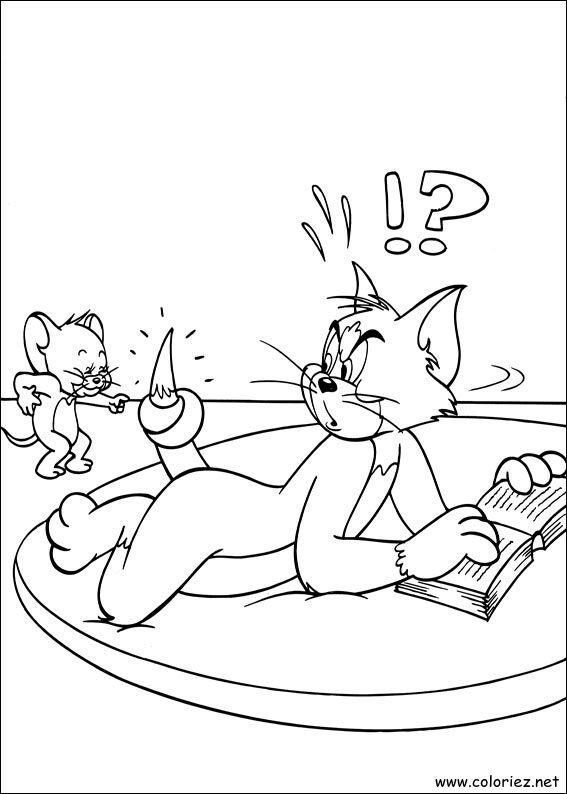 Coloriage de Tom et Jerry à imprimer