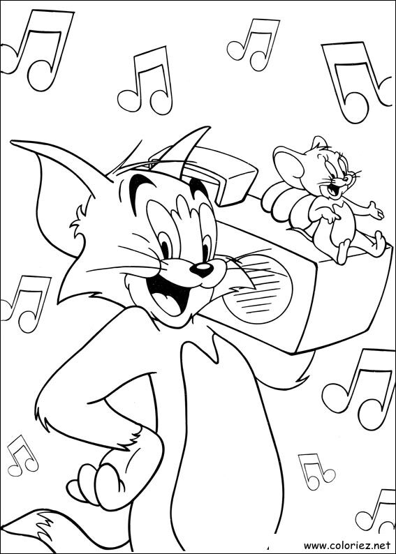 Coloriage de Tom et Jerry à imprimer