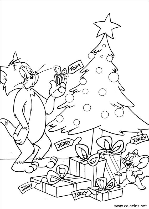 Coloriage de Tom et Jerry à imprimer