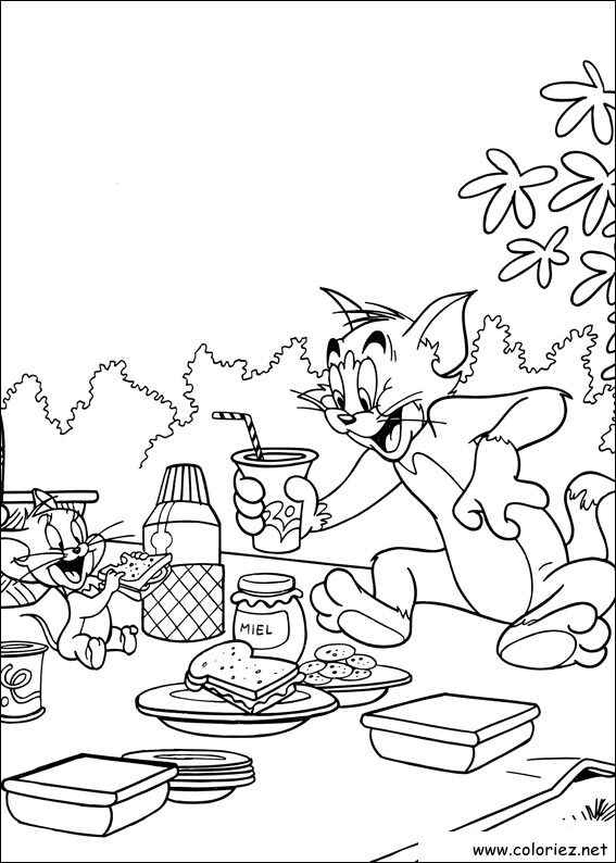 Coloriage de Tom et Jerry à imprimer
