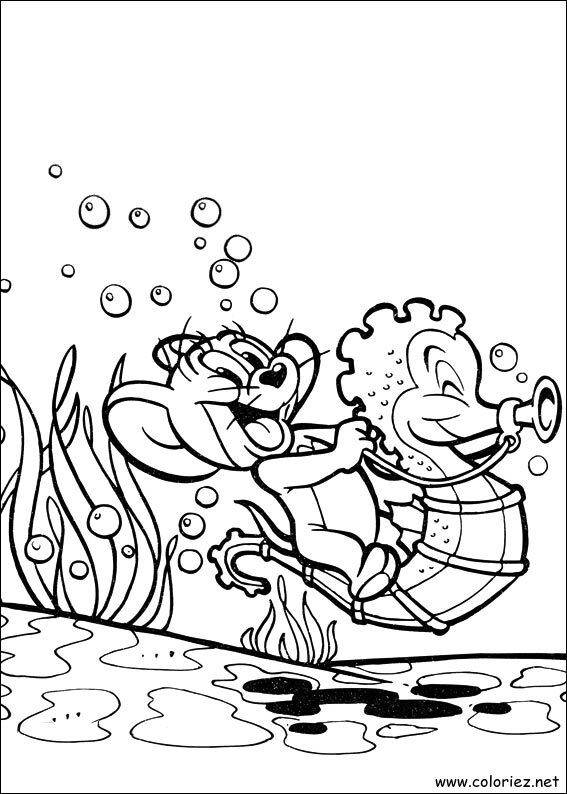 Coloriage de Tom et Jerry à imprimer