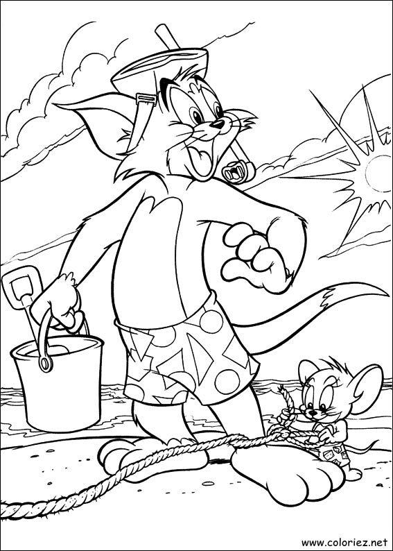 Coloriage de Tom et Jerry à imprimer