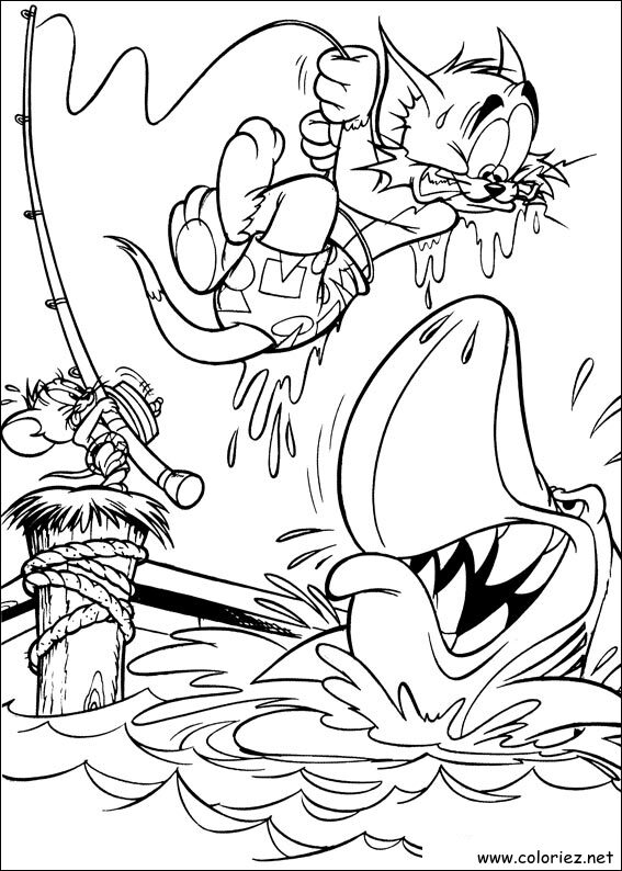 Coloriage de Tom et Jerry à imprimer