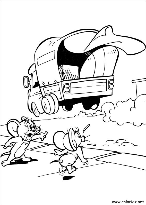 Coloriage de Tom et Jerry à imprimer