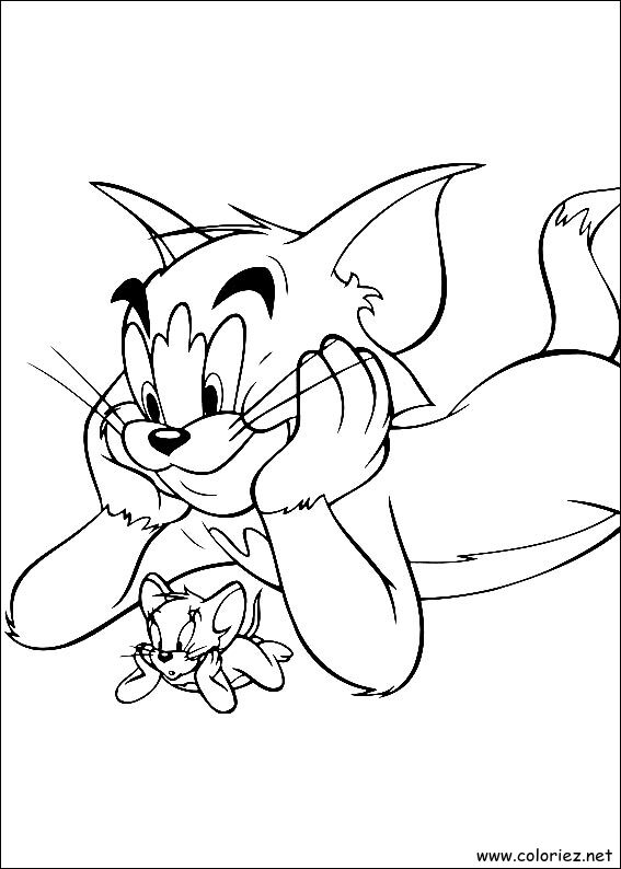 Coloriage de Tom et Jerry à imprimer