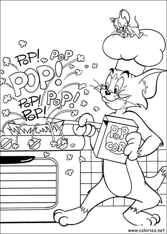 Coloriage de Tom et Jerry à imprimer