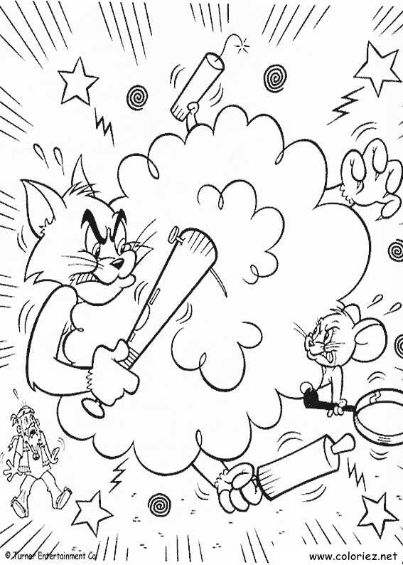 Coloriage de Tom et Jerry à imprimer