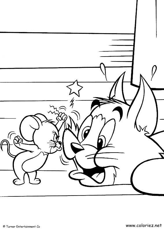 Coloriage de Tom et Jerry à imprimer