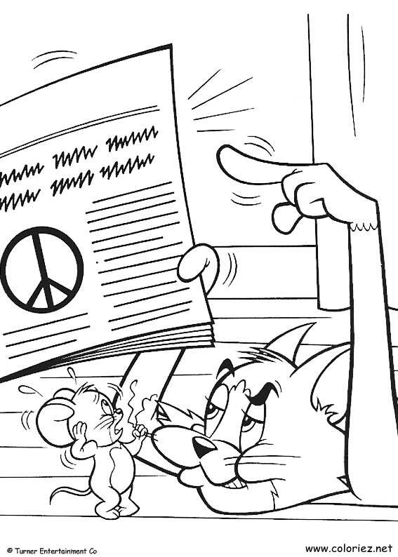 Coloriage de Tom et Jerry à imprimer