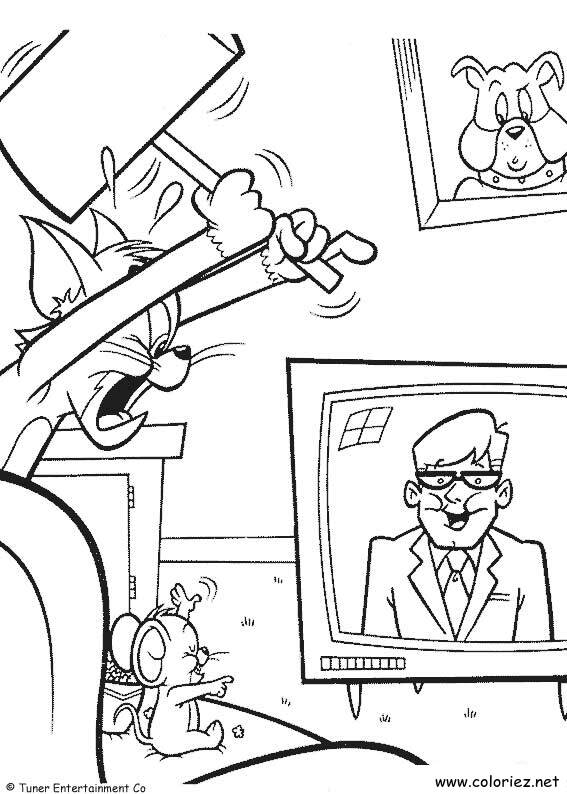 Coloriage de Tom et Jerry à imprimer