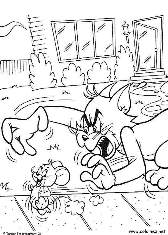 Coloriage de Tom et Jerry à imprimer