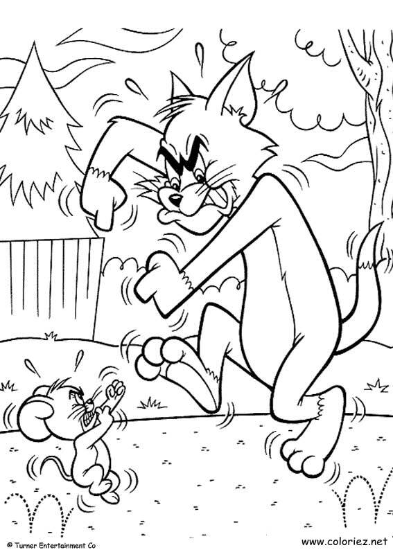 Coloriage de Tom et Jerry à imprimer