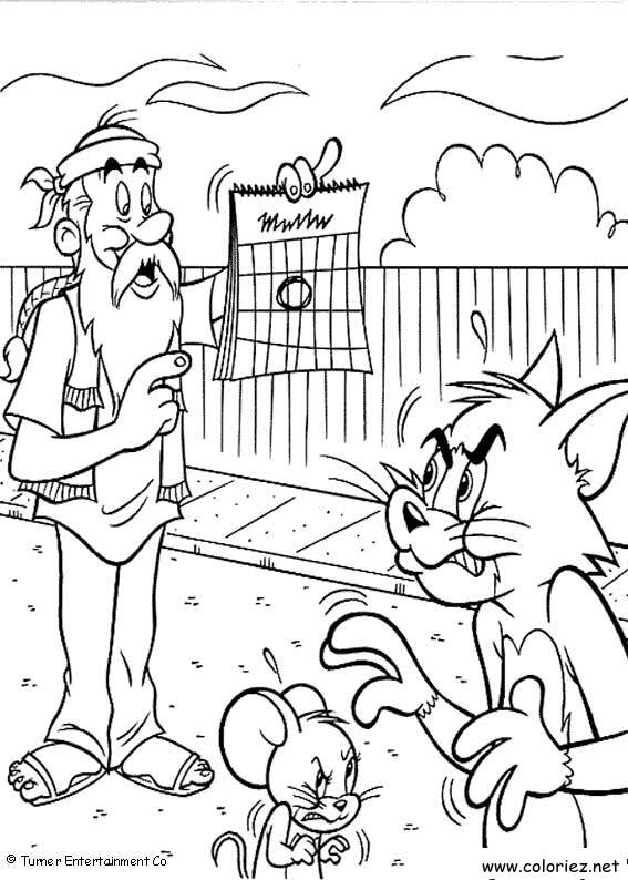 Coloriage de Tom et Jerry à imprimer