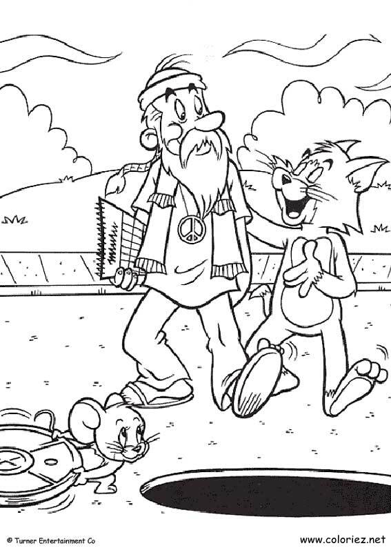 Coloriage de Tom et Jerry à imprimer