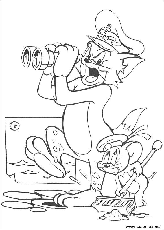 Coloriage de Tom et Jerry à imprimer