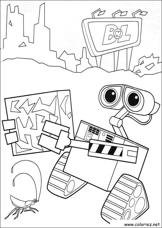Coloriage de Wall-E à imprimer