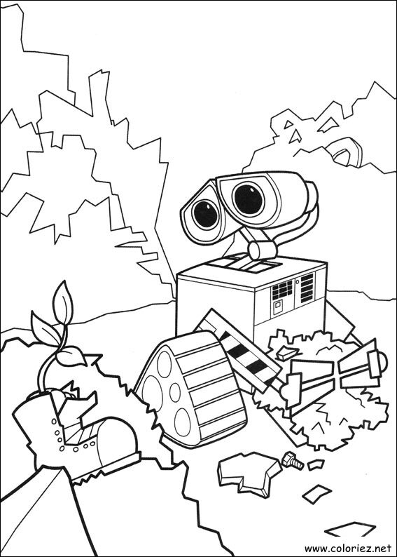 Coloriage de Wall-E à imprimer