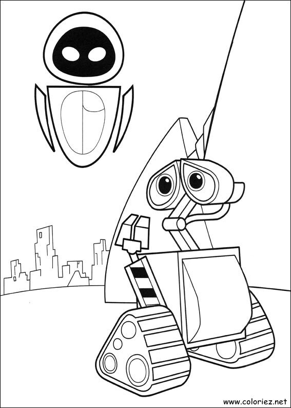 Coloriage de Wall-E à imprimer