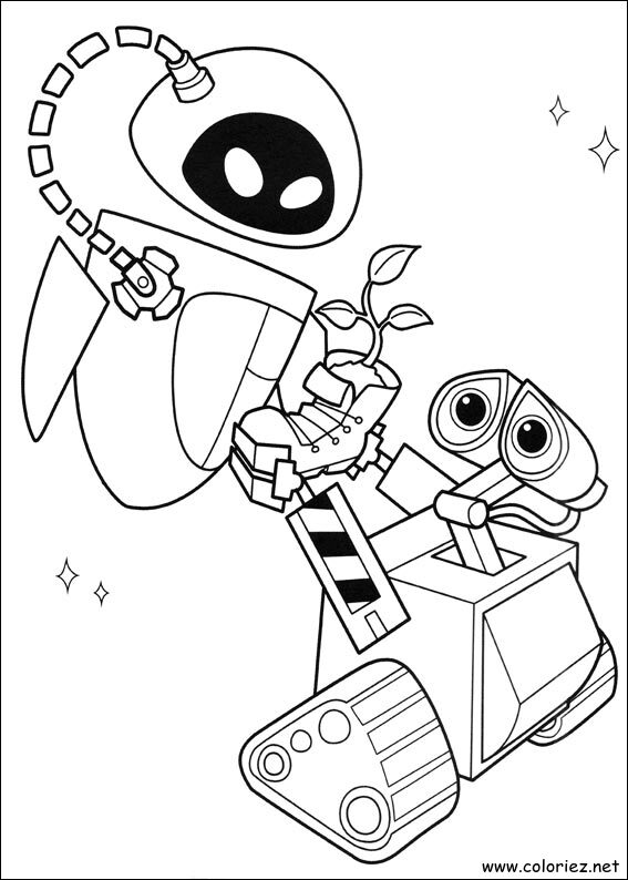Coloriage de Wall-E à imprimer
