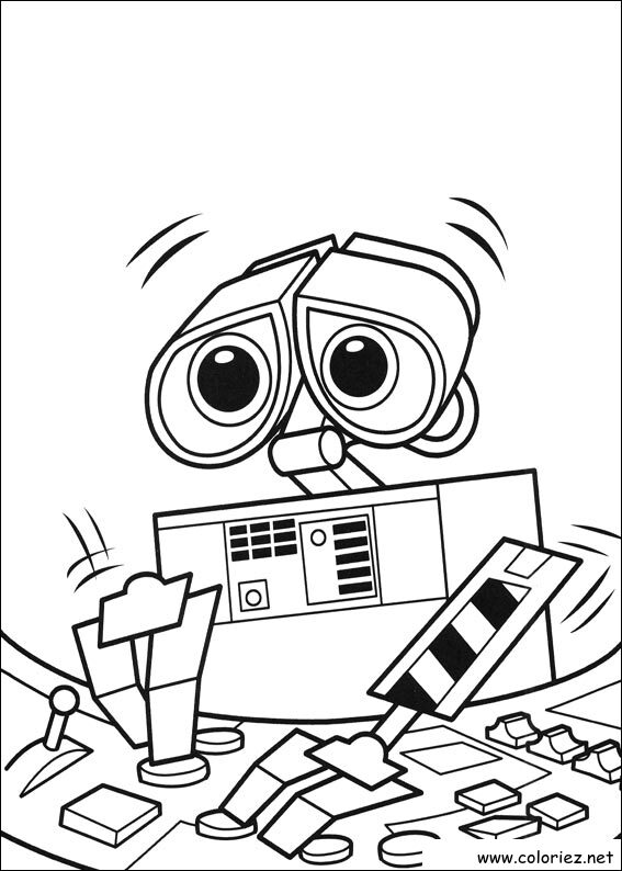 Coloriage de Wall-E à imprimer