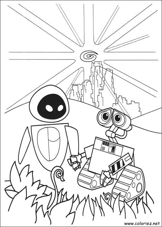 Coloriage de Wall-E à imprimer