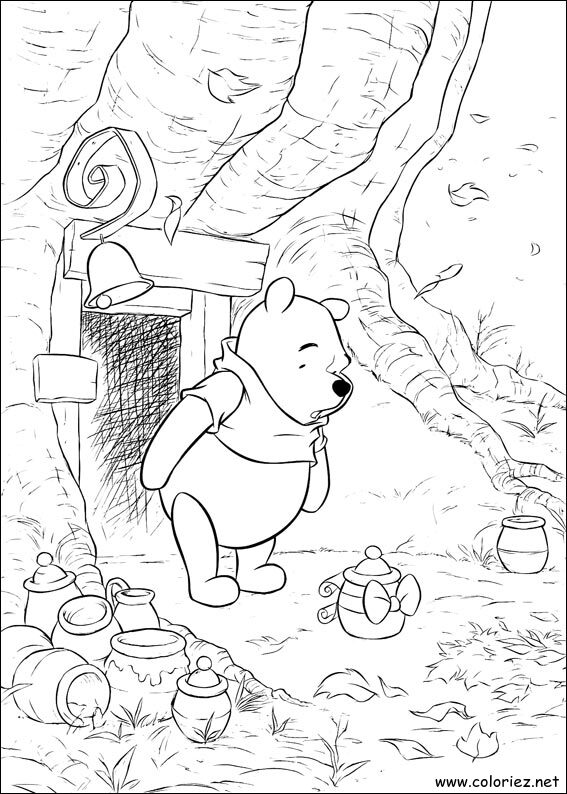 Coloriage de Winnie l'ourson à imprimer !