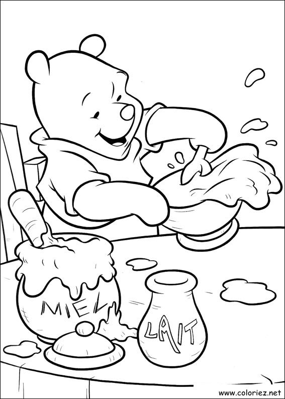 Coloriage de Winnie l'ourson à imprimer !