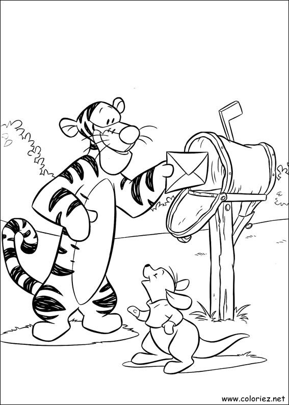 Coloriage de Winnie l'ourson à imprimer !