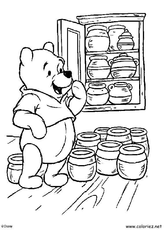 Coloriage de Winnie l'ourson à imprimer !