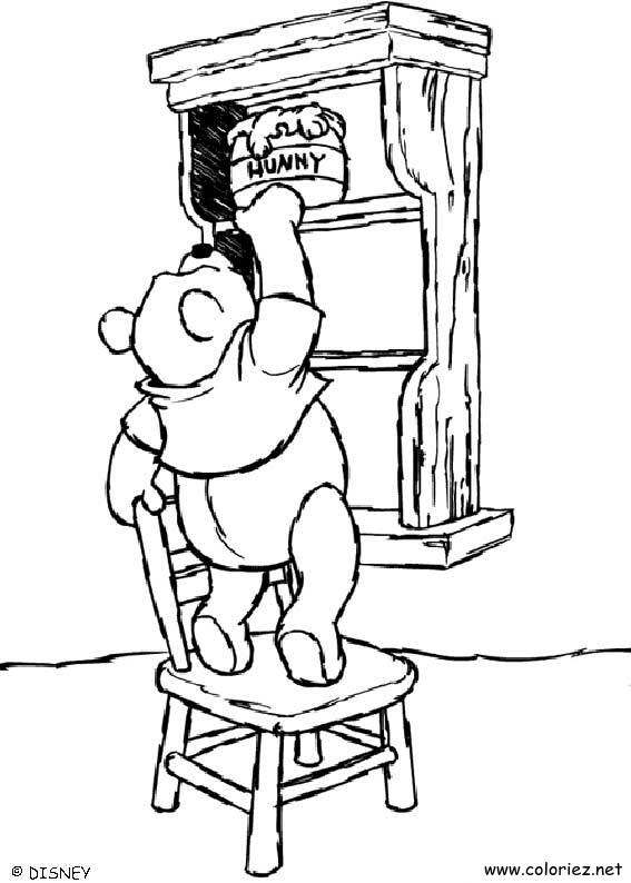Coloriage de Winnie l'ourson à imprimer !