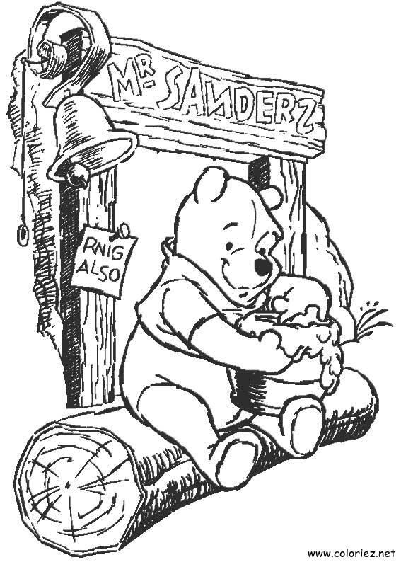 Coloriage de Winnie l'ourson à imprimer !