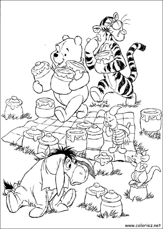 Coloriage de Winnie l'ourson à imprimer !