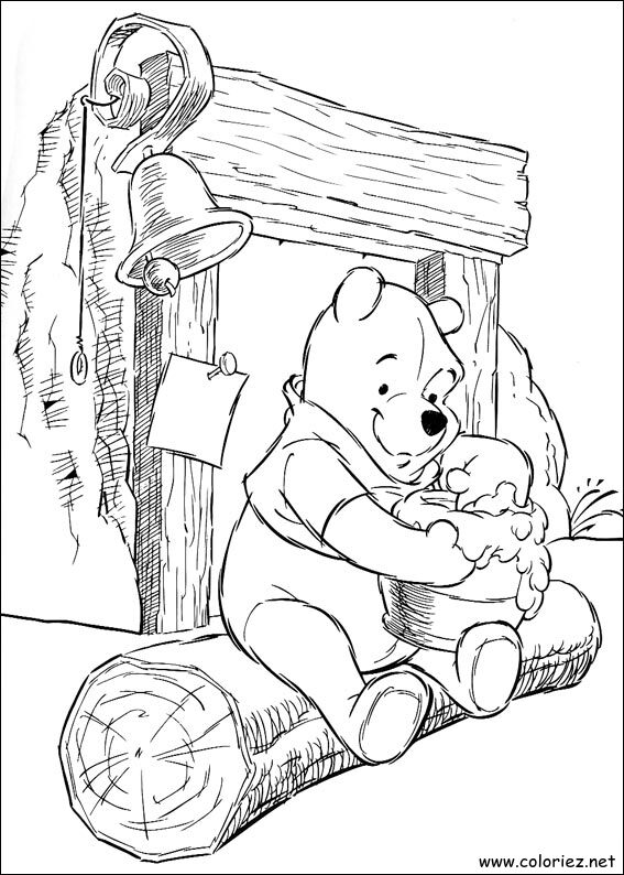 Coloriage de Winnie l'ourson à imprimer !