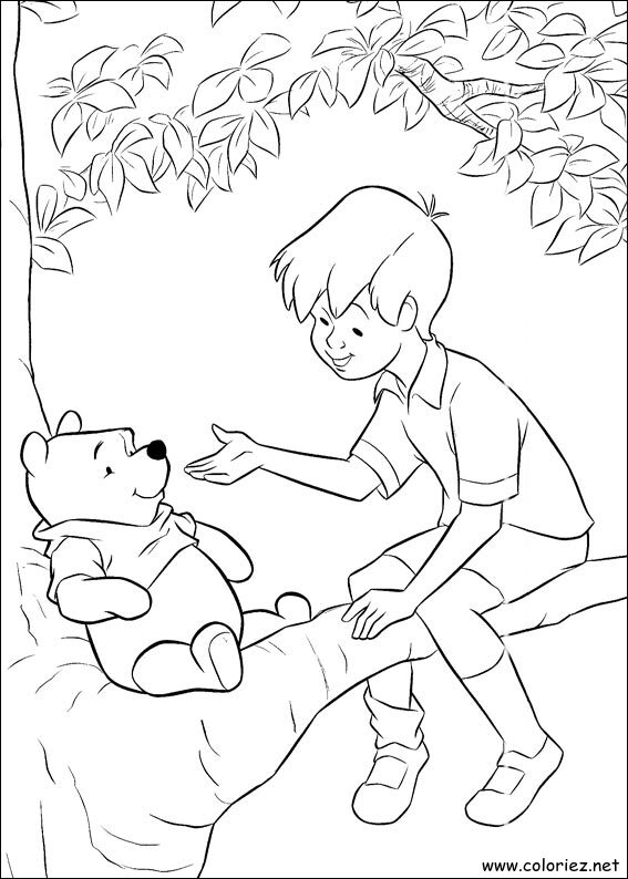 Coloriage de Winnie l'ourson à imprimer !