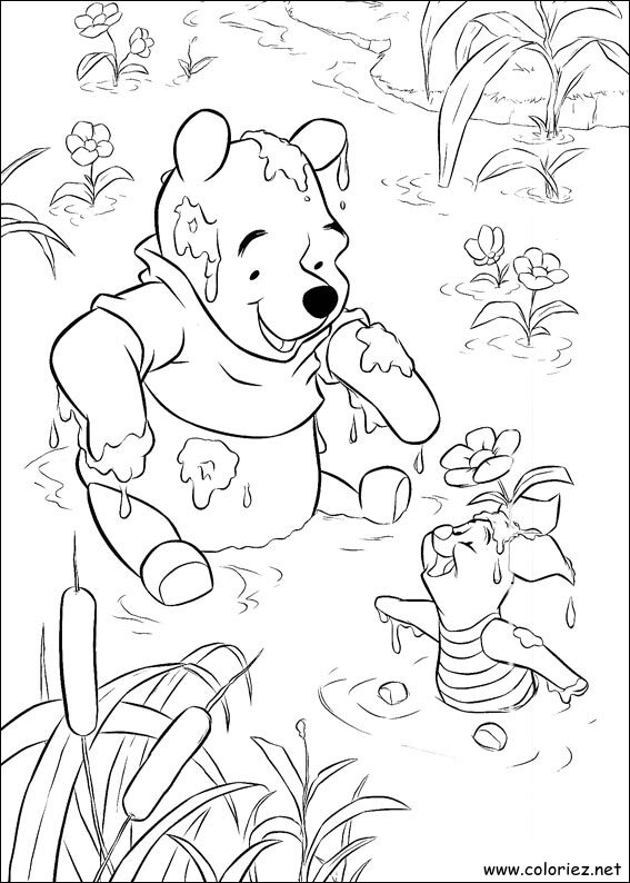 Coloriage de Winnie l'ourson à imprimer !