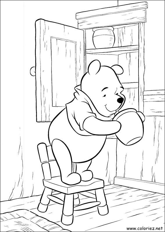 Coloriage de Winnie l'ourson à imprimer !
