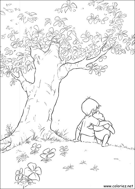 Coloriage de Winnie l'ourson à imprimer !