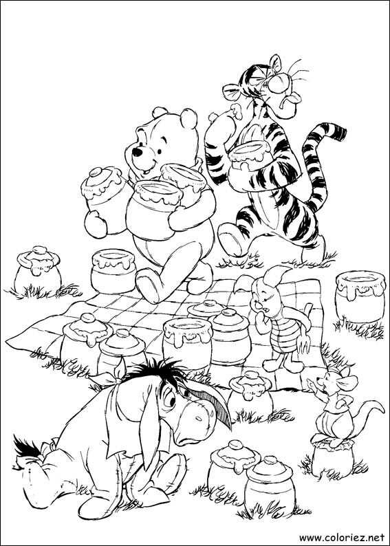 Coloriage de Winnie l'ourson à imprimer !