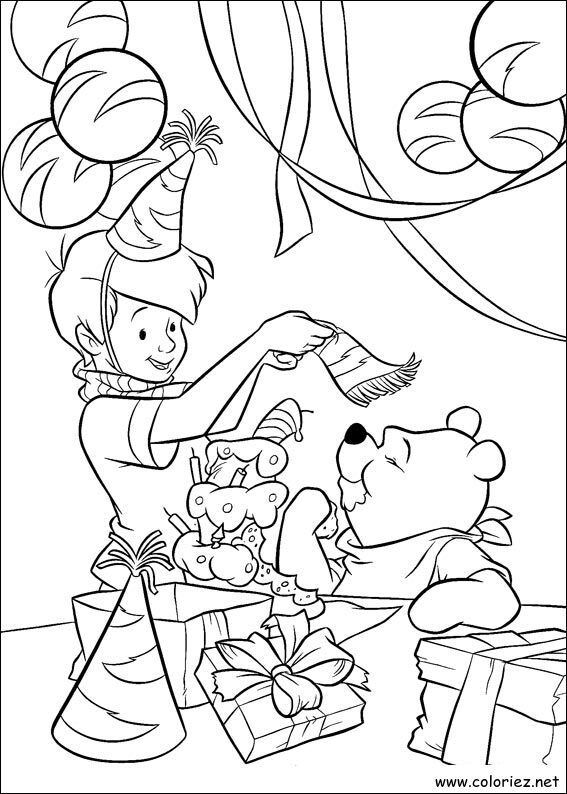 Coloriage de Winnie l'ourson à imprimer !