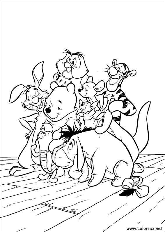 Coloriage de Winnie l'ourson à imprimer !