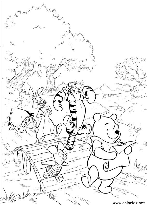 Coloriage de Winnie l'ourson à imprimer !