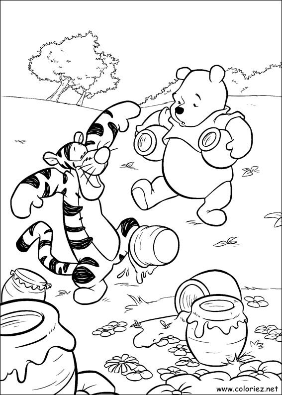 Coloriage de Winnie l'ourson à imprimer !
