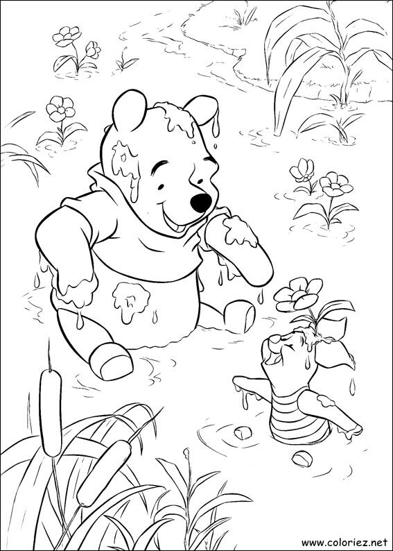 Coloriage de Winnie l'ourson à imprimer !