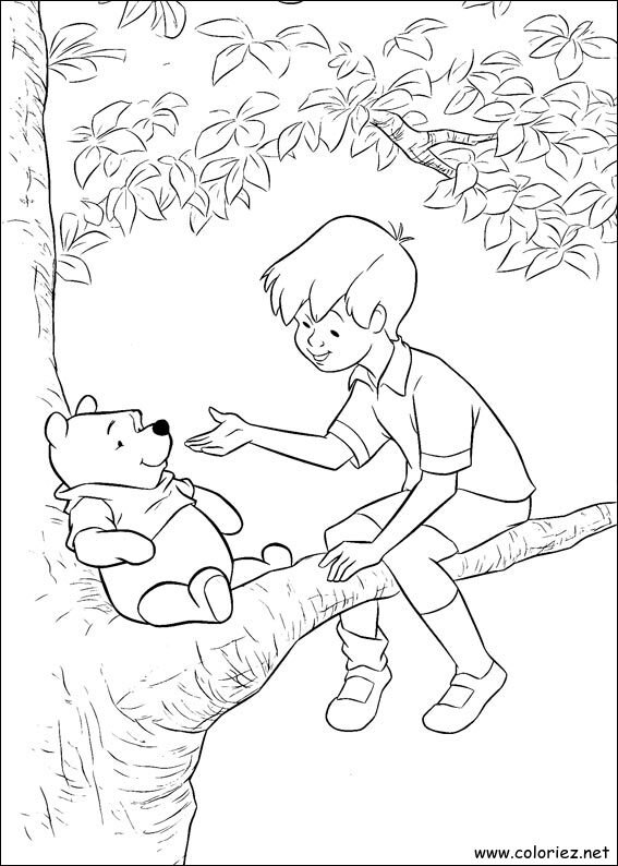 Coloriage de Winnie l'ourson à imprimer !