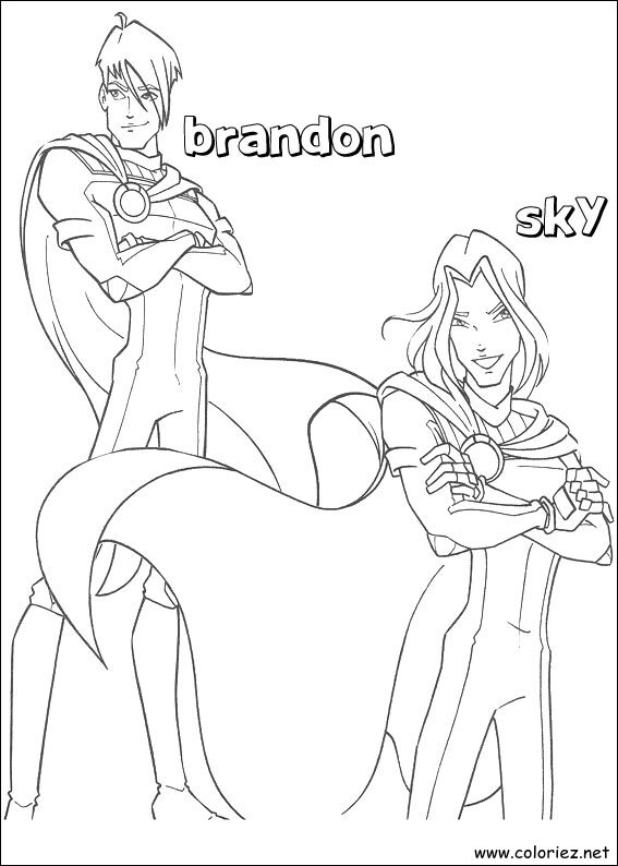 Coloriage de Brandon et Sky à imprimer