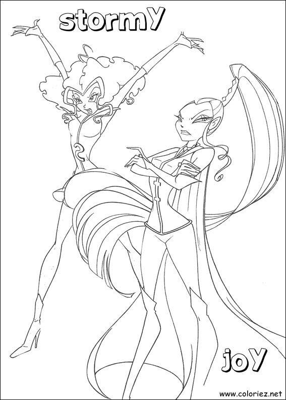 Coloriage de Stormy et Joy à imprimer