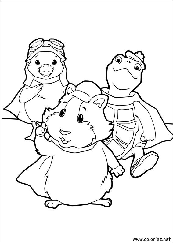 Coloriage de Ming-Ming, Linny et Tuck à imprimer